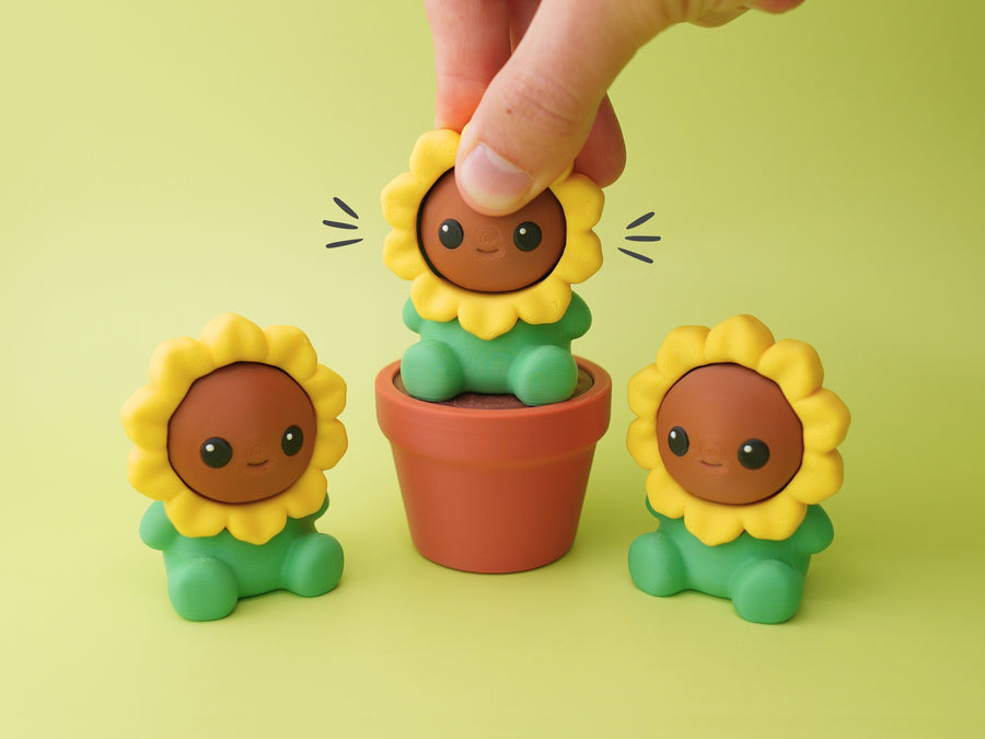 Sunflower Clicker Keychain