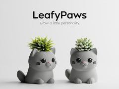 LeafyPaws Cat Planters – Set of 2 Cute Indoor Succulent Pots
